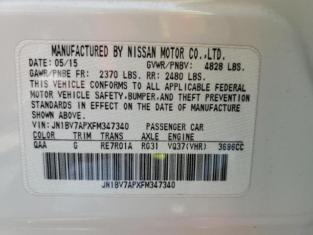 JN1BV7APXFM347340 - 2015 INFINITI Q50 BASE WHITE photo 12