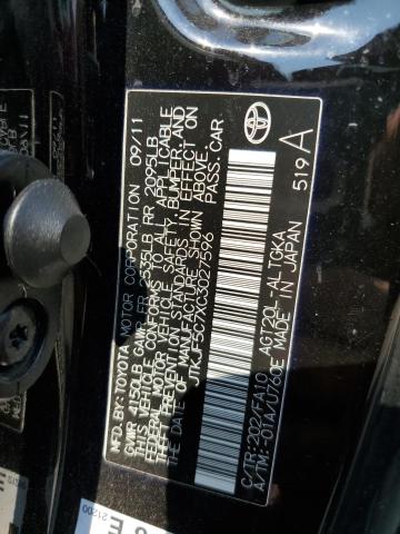 JTKJF5C7XC3027596 - 2012 TOYOTA SCION TC BLACK photo 12