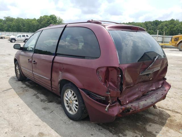 2C8GP64L91R264244 - 2001 CHRYSLER TOWN&COUNT LIMITED MAROON photo 2
