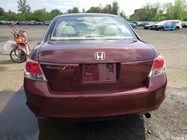 1HGCP263X9A144962 - 2009 HONDA ACCORD LX MAROON photo 6