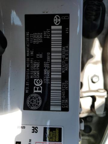 5YFB4MBE1PP139910 - 2023 TOYOTA COROLLA SE Ağ foto 12