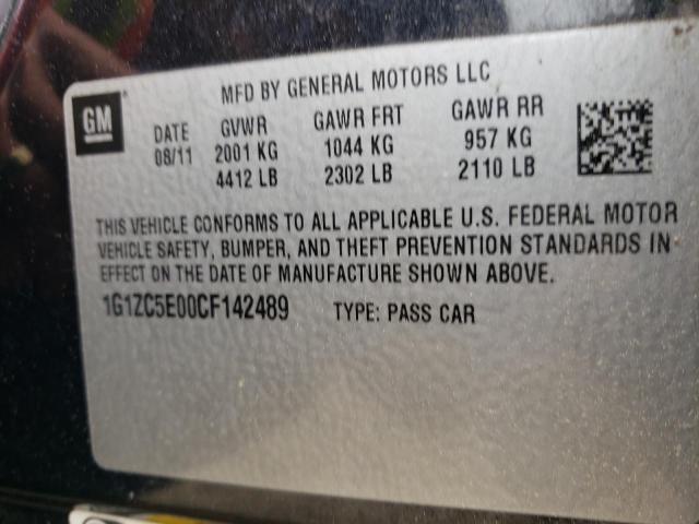 1G1ZC5E00CF142489 - 2012 CHEVROLET MALIBU 1LT 黑色 照片 12