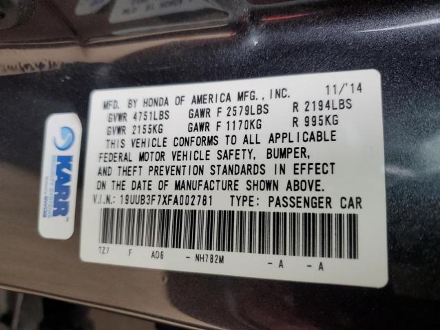 19UUB3F7XFA002781 - 2015 ACURA TLX ADVANCE GRAY photo 12