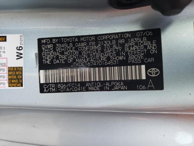 JTKDE167470164531 - 2007 TOYOTA SCION TC 蓝色 照片 12