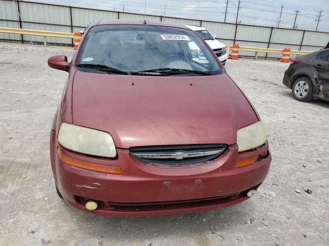 KL1TD52665B409395 - 2005 CHEVROLET AVEO BASE RED photo 5