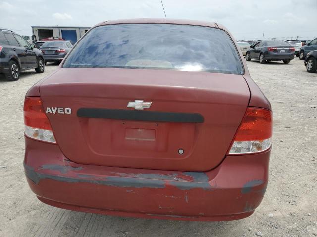 KL1TD52665B409395 - 2005 CHEVROLET AVEO BASE RED photo 6