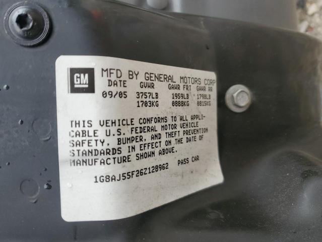 1G8AJ55F26Z128962 - 2006 SATURN ION LEVEL 2 SILVER photo 12