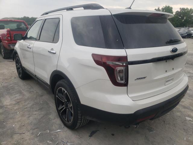 1FM5K8GT2EGA43506 - 2014 FORD EXPLORER SPORT WHITE photo 2