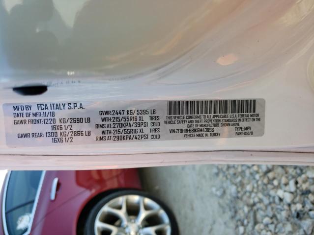 ZFBHRFBB1K6M43898 - 2019 RAM PROMASTER SLT WHITE photo 14