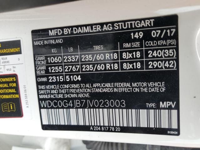 WDC0G4JB7JV023003 - 2018 MERCEDES-BENZ GLC 300 WHITE photo 14