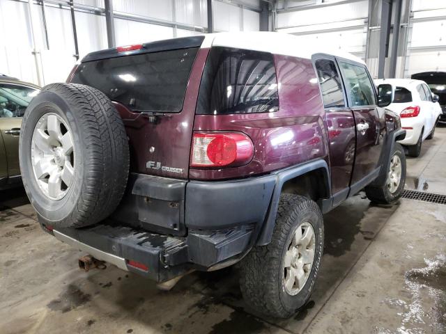 JTEBU11F170093641 - 2007 TOYOTA FJ CRUISER MAROON photo 4