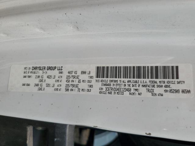 3C6TRVDG4EE123460 - 2014 RAM PROMASTER 2500 HIGH WHITE photo 13