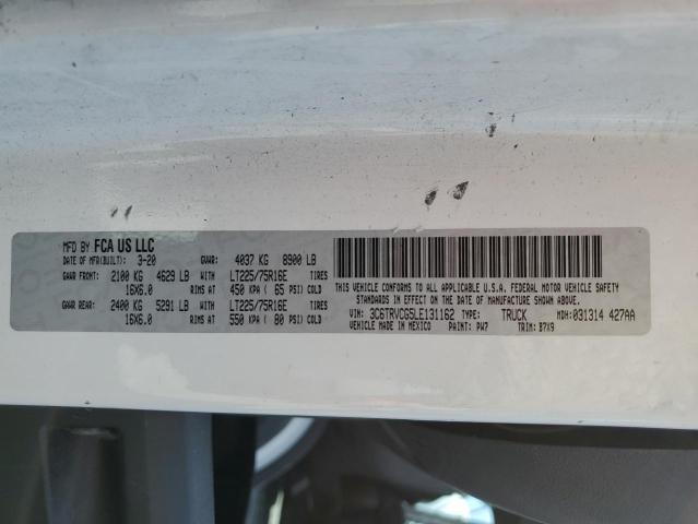 3C6TRVCG5LE131162 - 2020 RAM PROMASTER 2500 HIGH WHITE photo 13