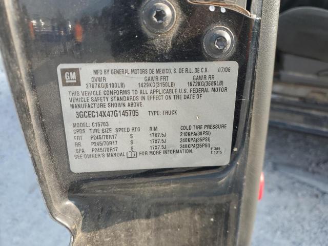 3GCEC14X47G145705 - 2007 CHEVROLET SILVERADO C1500 CLASSIC BLACK photo 12