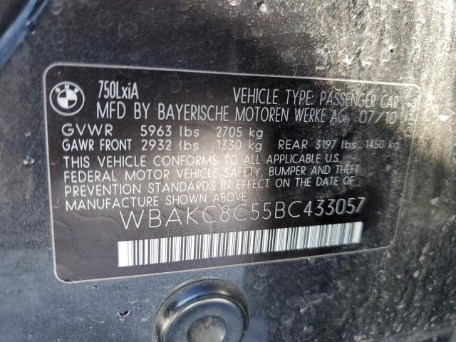 WBAKC8C55BC433057 - 2011 BMW 750LI XDRI LXI BLACK photo 12