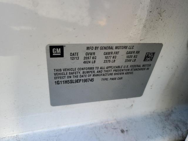 1G11H5SL9EF196745 - 2014 CHEVROLET MALIBU LTZ 白色 照片 12