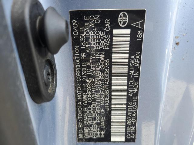 JTKDE3B71A0308786 - 2010 TOYOTA SCION TC 蓝色 照片 12