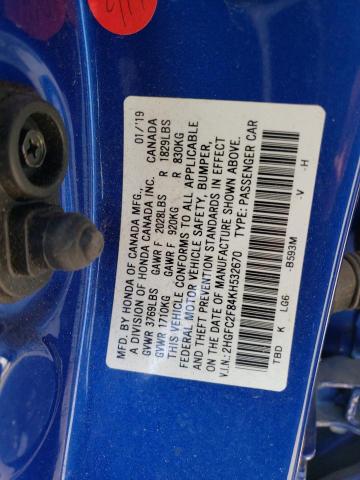2HGFC2F84KH532670 - 2019 HONDA CIVIC SPORT 蓝色 照片 13