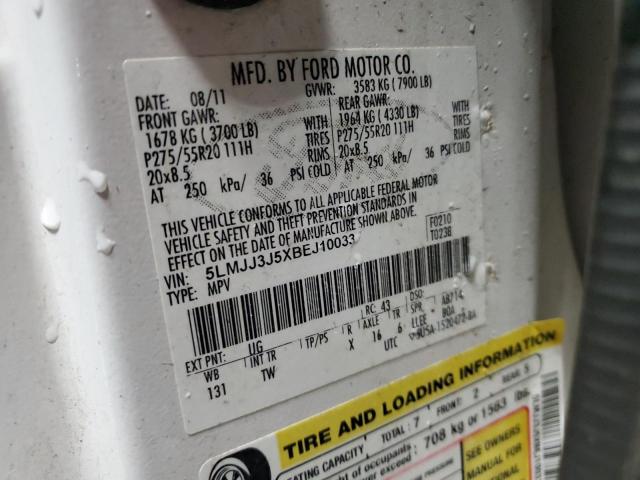 5LMJJ3J5XBEJ10033 - 2011 LINCOLN NAVIGATOR L 白色 照片 13