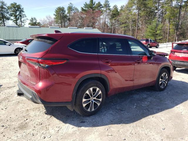 5TDGZRBH6MS099888 - 2021 TOYOTA HIGHLANDER XLE RED photo 3