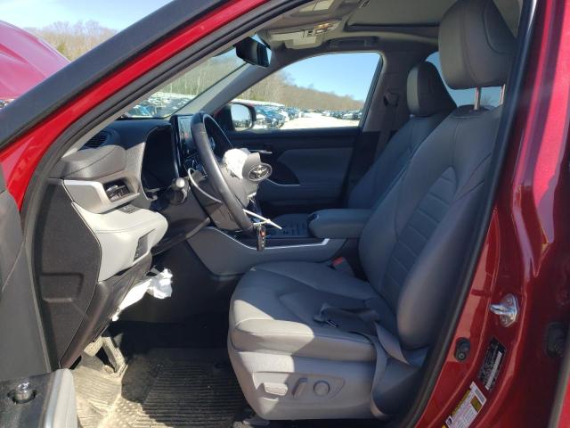 5TDGZRBH6MS099888 - 2021 TOYOTA HIGHLANDER XLE RED photo 7