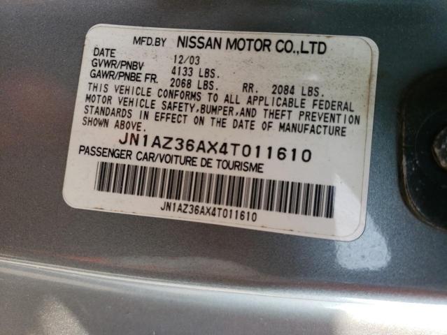 JN1AZ36AX4T011610 - 2004 NISSAN 350Z ROADSTER SILVER photo 13