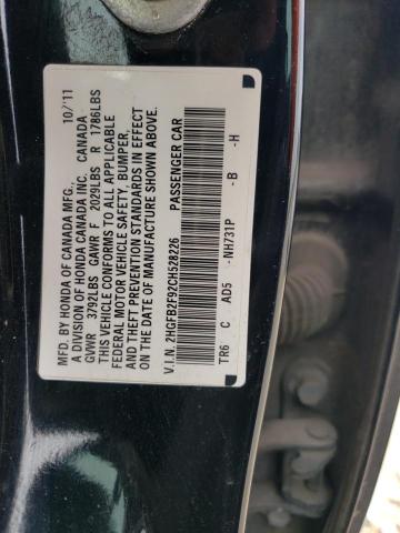 2HGFB2F92CH528226 - 2012 HONDA CIVIC EXL Qara foto 12