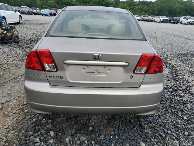 2HGES16604H642741 - 2004 HONDA CIVIC LX BEIGE photo 6