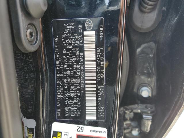 4T1S31AKXRU073626 - 2024 TOYOTA CAMRY SE NIGHT SHADE BLACK photo 12