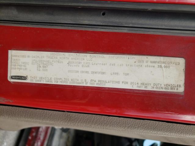 1FUJGEDVXELFV7826 - 2014 FREIGHTLINER CASCADIA 1 Rouge photo 10