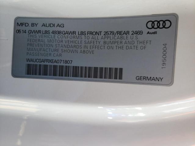 WAUCGAFRXEA071807 - 2014 AUDI S5 PREMIUM PLUS 白色 照片 12