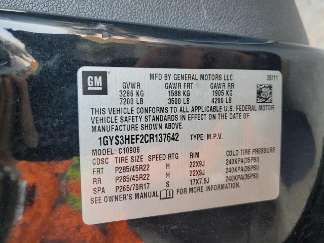 1GYS3HEF2CR137642 - 2012 CADILLAC ESCALADE ESV LUXURY BLACK photo 13