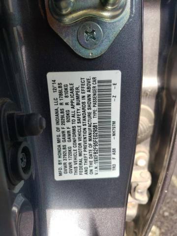 19XFB2F95FE029581 - 2015 HONDA CIVIC EXL 灰色 照片 12