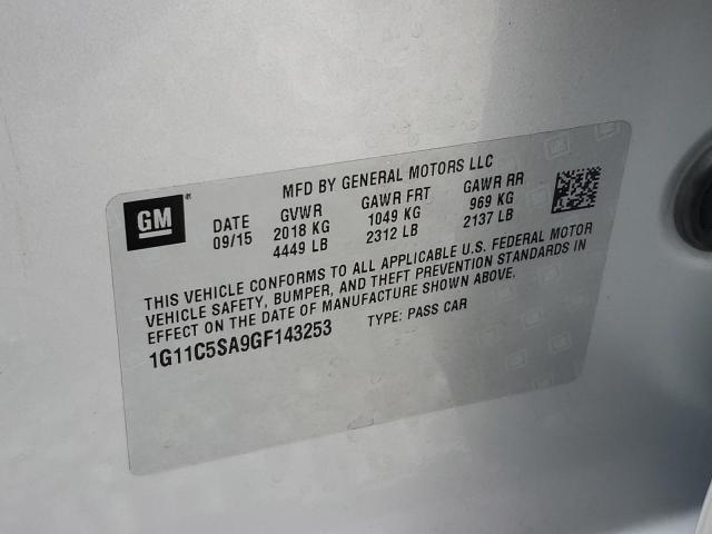 1G11C5SA9GF143253 - 2016 CHEVROLET MALIBU LIM LT SILVER photo 12