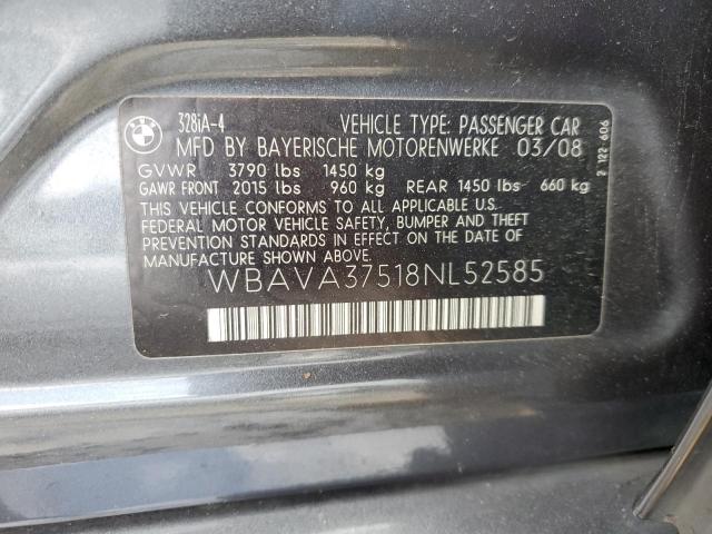 WBAVA37518NL52585 - 2008 BMW 3 SERIES I Boz foto 12