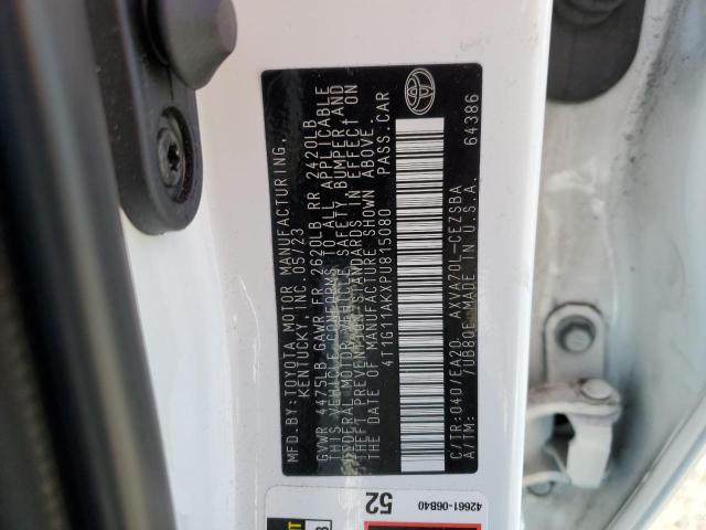 4T1G11AKXPU815080 - 2023 TOYOTA CAMRY SE NIGHT SHADE WHITE photo 12