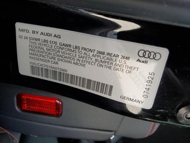WAUC4CF51RA073985 - 2024 AUDI S5 PREMIUM PLUS BLACK photo 12