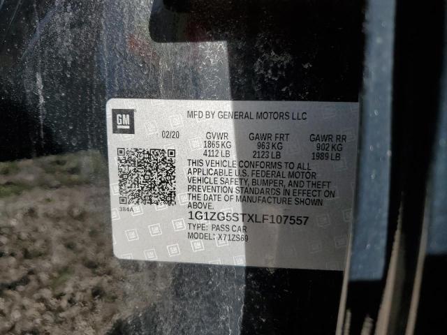 1G1ZG5STXLF107557 - 2020 CHEVROLET MALIBU RS 黑色 照片 12