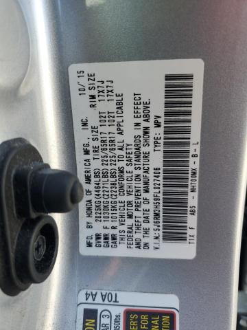 5J6RM3H59FL027406 - 2015 HONDA CR-V EX SILVER photo 13