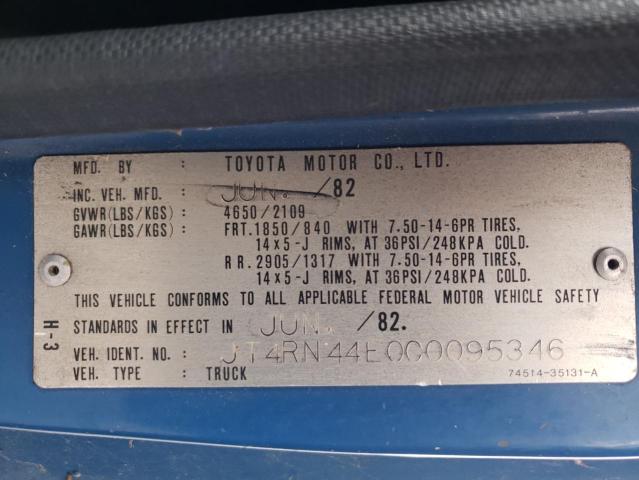 JT4RN44E0C0095346 - 1982 TOYOTA PICKUP 3/4 TON LONG BED RN44 BLUE photo 12