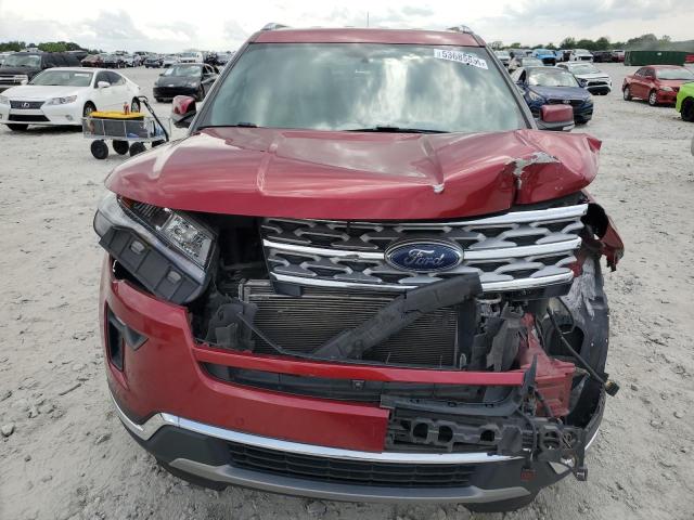 1FM5K7F89KGA17343 - 2019 FORD EXPLORER LIMITED RED photo 5