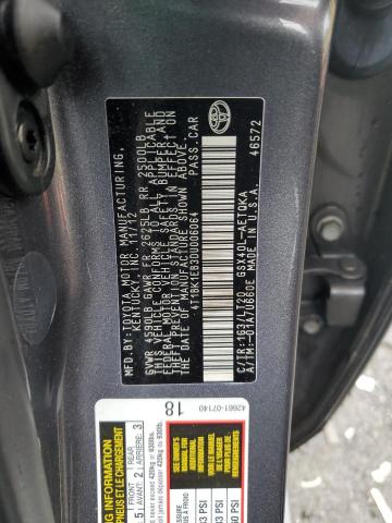 4T1BK1EB3DU006064 - 2013 TOYOTA AVALON BASE 灰色 照片 13