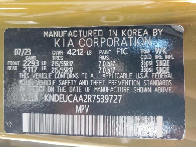 KNDEUCAA2R7539727 - 2024 KIA SELTOS S GREEN photo 13