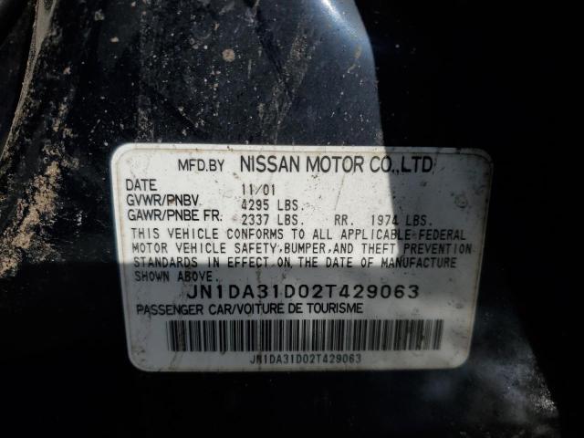 JN1DA31D02T429063 - 2002 NISSAN MAXIMA GLE BLUE photo 10