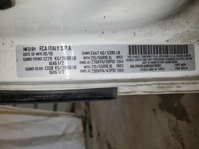 ZFBHRFAB8K6M20992 - 2019 RAM PROMASTER თეთრი ფოტო 13