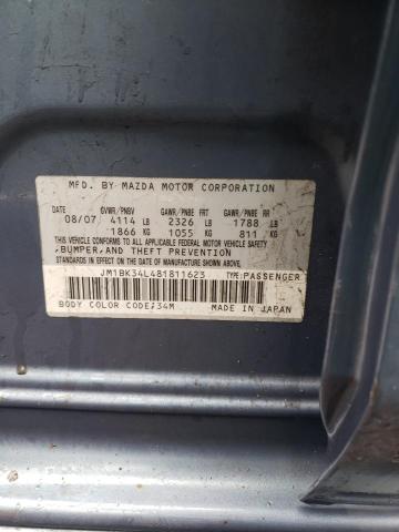 JM1BK34L481811623 - 2008 MAZDA SPEED 3 Көк фото 12
