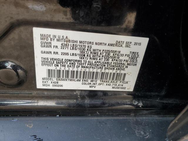 4A4AP3AW6FE051706 - 2015 MITSUBISHI OUTLANDER ES BLACK photo 12