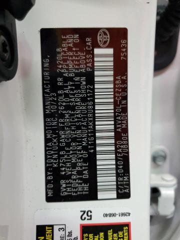 4T1G11AKXRU861172 - 2024 TOYOTA CAMRY SE NIGHT SHADE WHITE photo 13