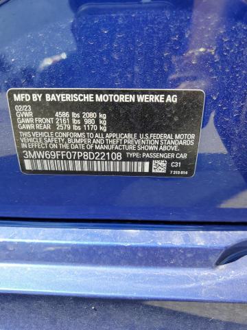 3MW69FF07P8D22108 - 2023 BMW 330I BLUE photo 12