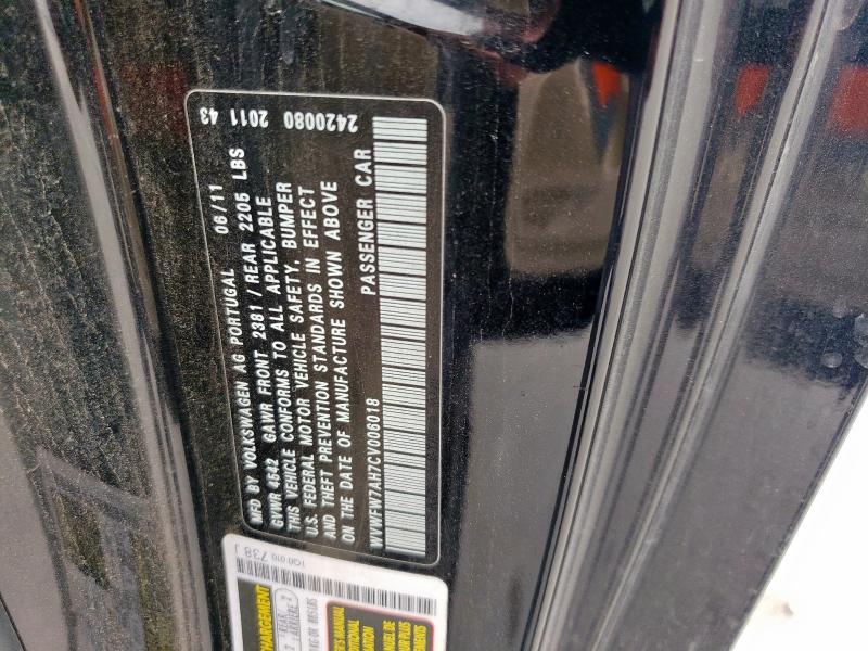 WVWFW7AH7CV006018 - 2012 VOLKSWAGEN EOS LUX BLACK photo 13